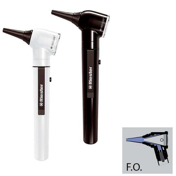 Riester e-scope Fiber Optic LED 3.7V otoscope in case (two colors available)